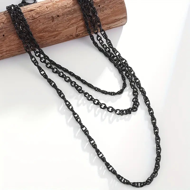 Black Layered Wallet Chain