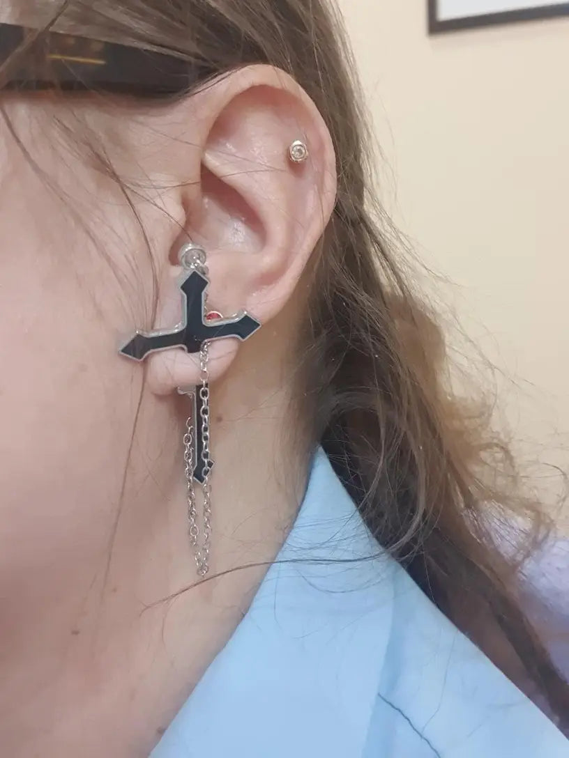 Cross Gothic Punk Earrings
