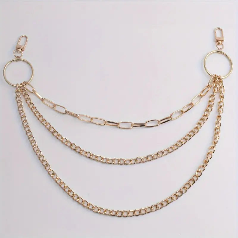 Layered 3 Row Pants Chain