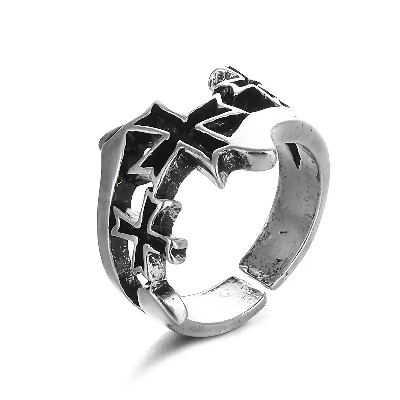 Cross Black Ring
