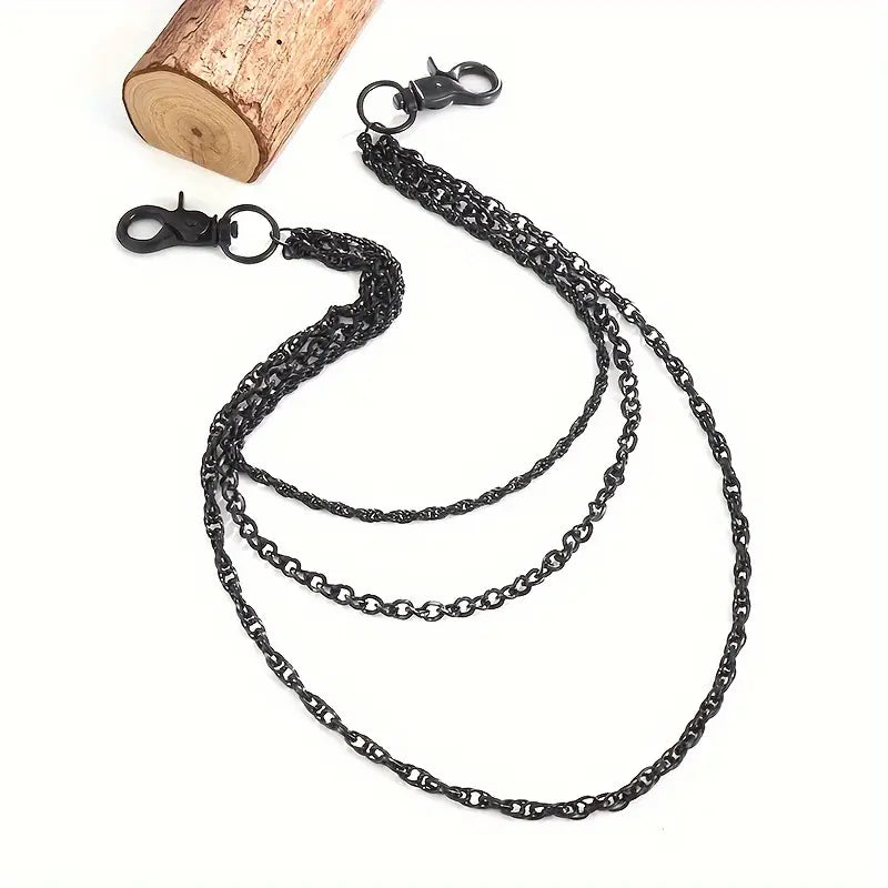 Black Layered Wallet Chain