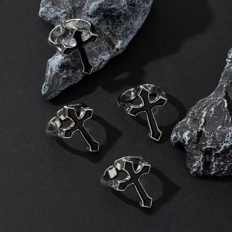 Cross Black Ring