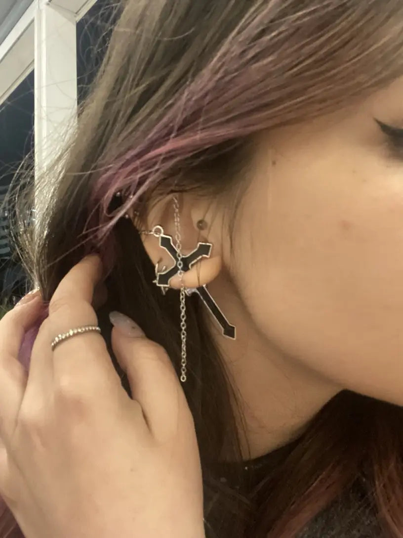 Cross Gothic Punk Earrings