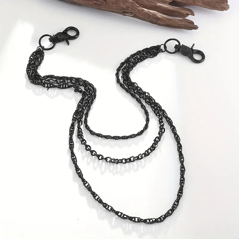 Black Layered Wallet Chain