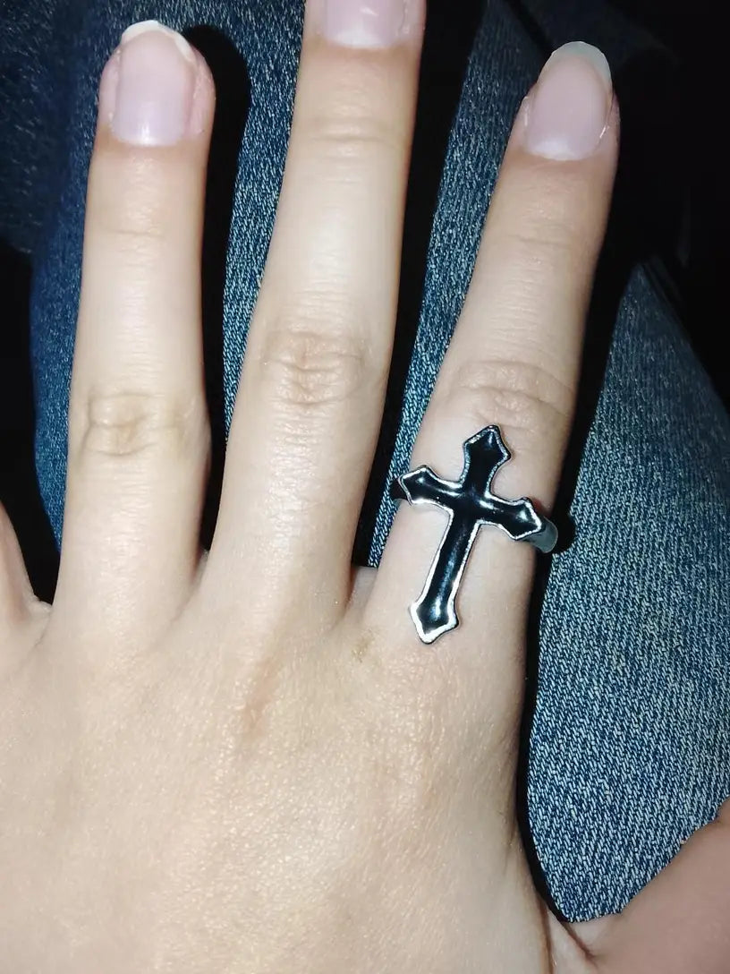 Cross Black Ring
