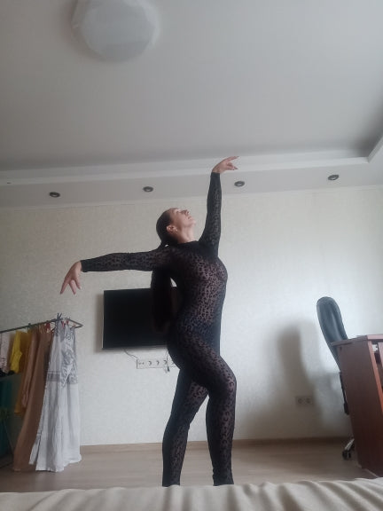 Black Leopard Jumpsuit