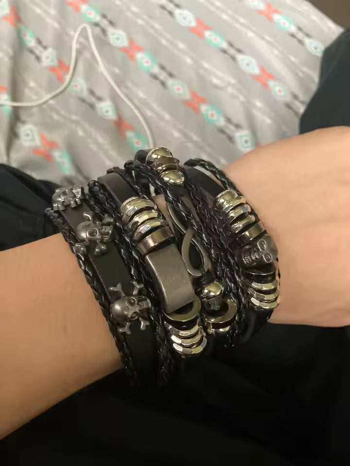 Spiked Punk Bracelet Set