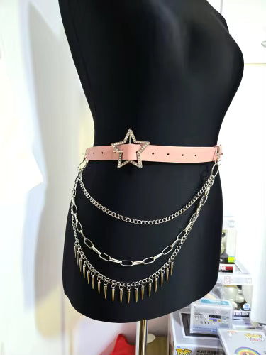 Spike Layered Goth Pants Chain