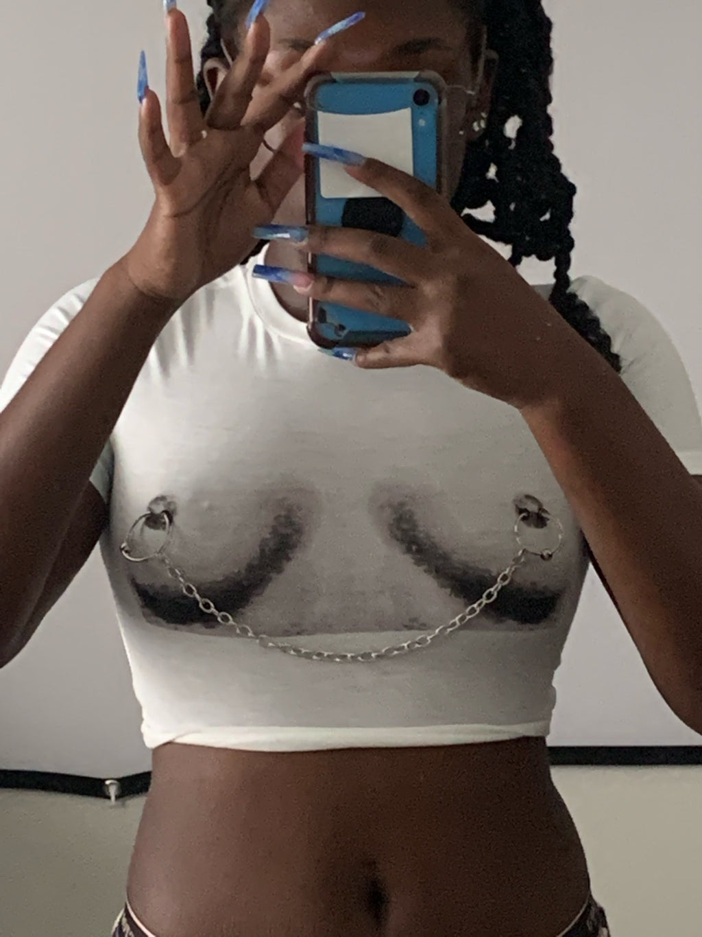 Pierced Chain Cropped Tee