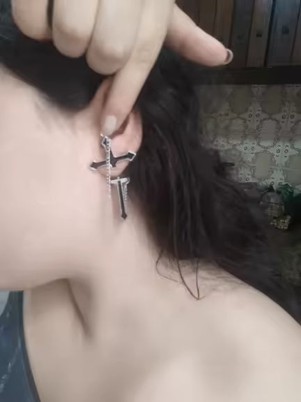 Cross Gothic Punk Earrings