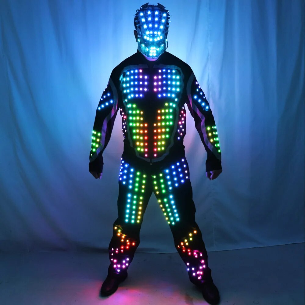 Men Led Light Motorcycle Costume