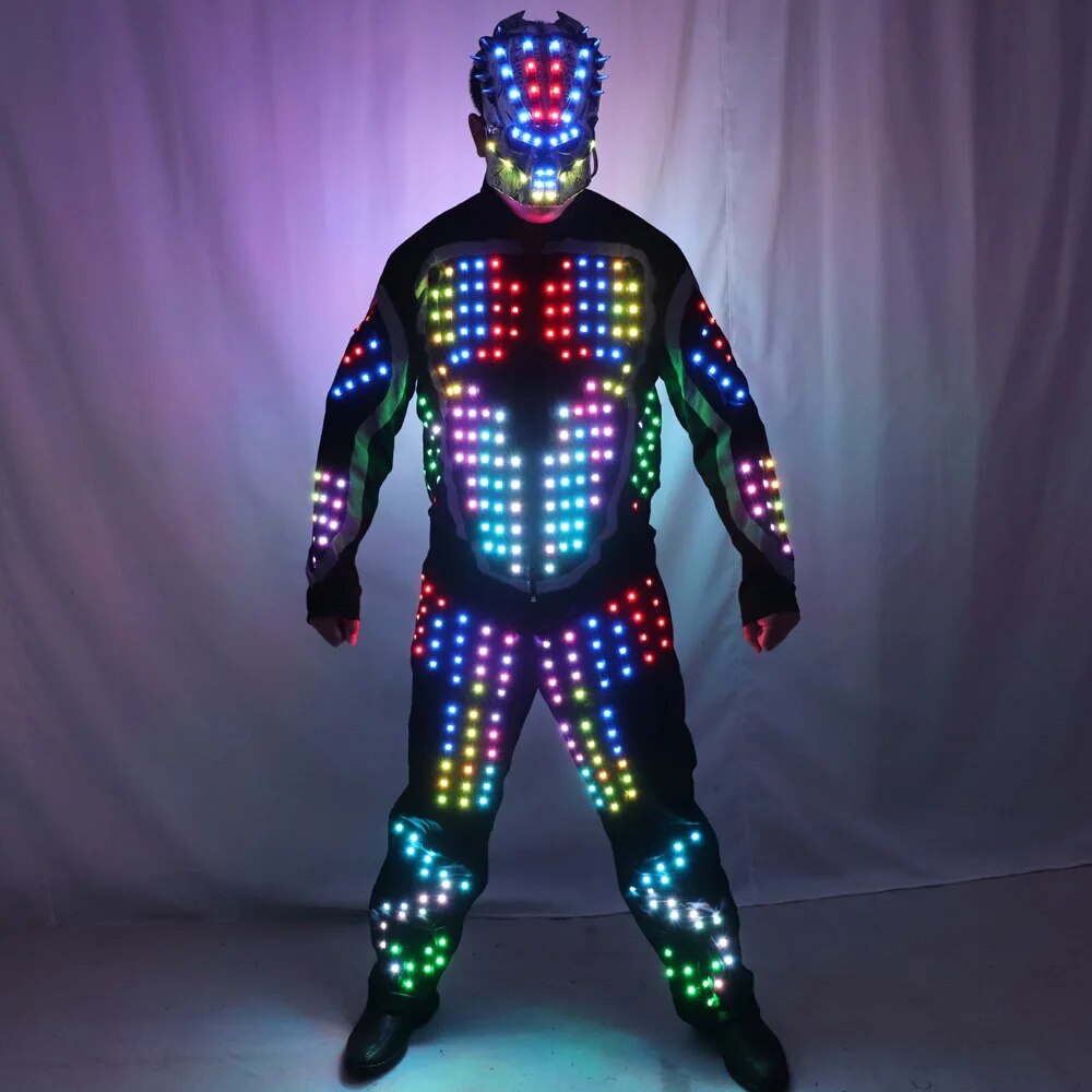 Men Led Light Motorcycle Costume