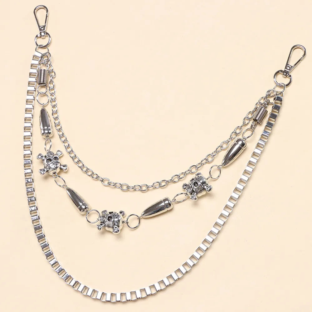 Spiked Bullet Skull Chain