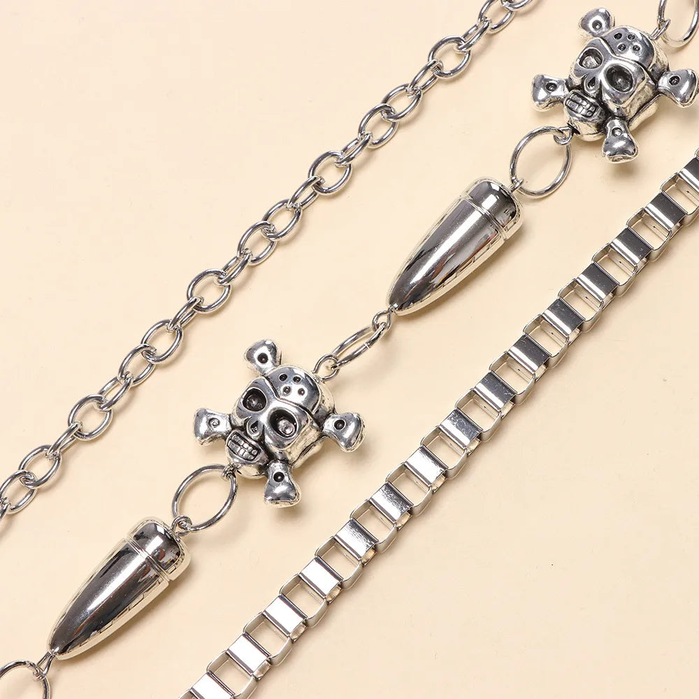 Spiked Bullet Skull Chain