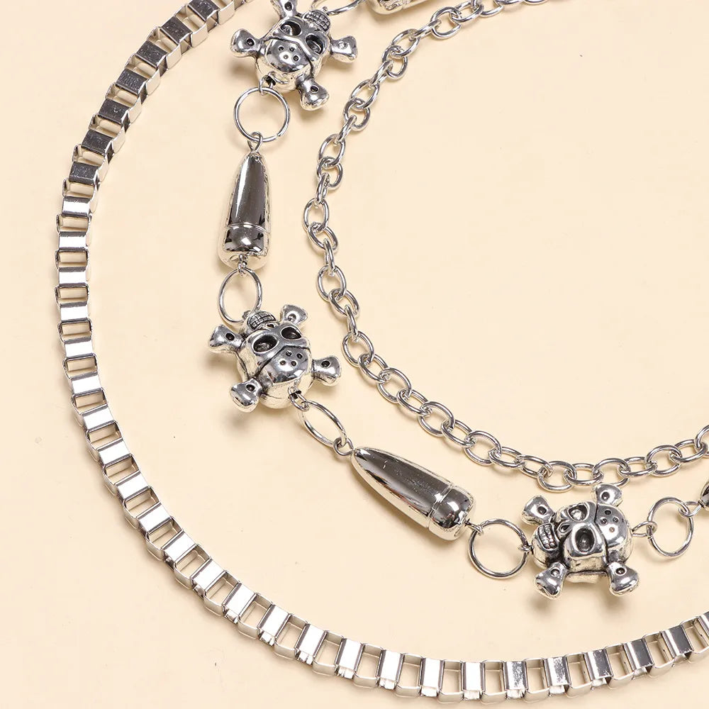 Spiked Bullet Skull Chain