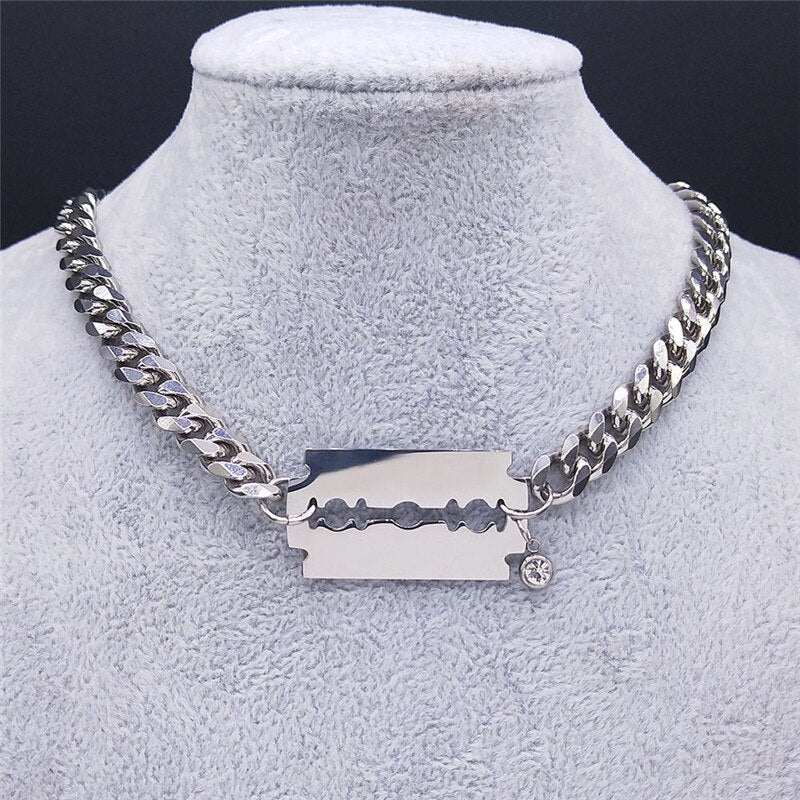 Razor Blade Chain Necklace