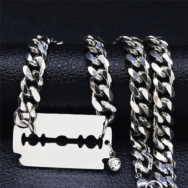 Razor Blade Chain Necklace