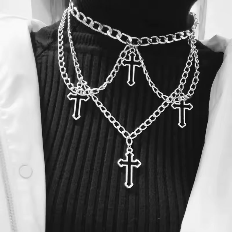 Cross Emo Chain Necklace