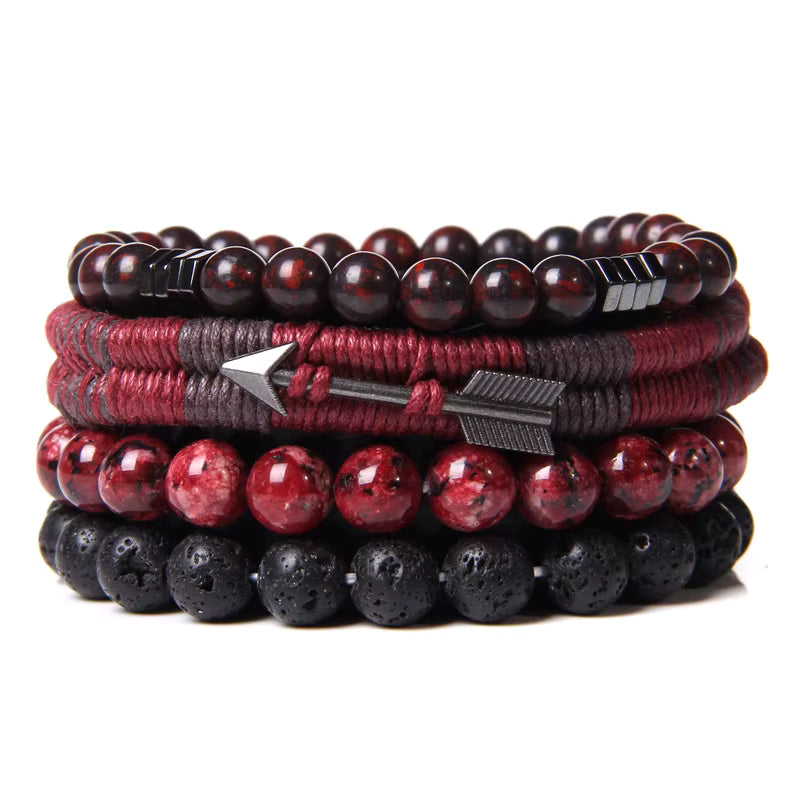 Red Jasper Boho Bracelet Set