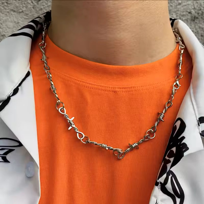 Barbed Wire Chain Necklace