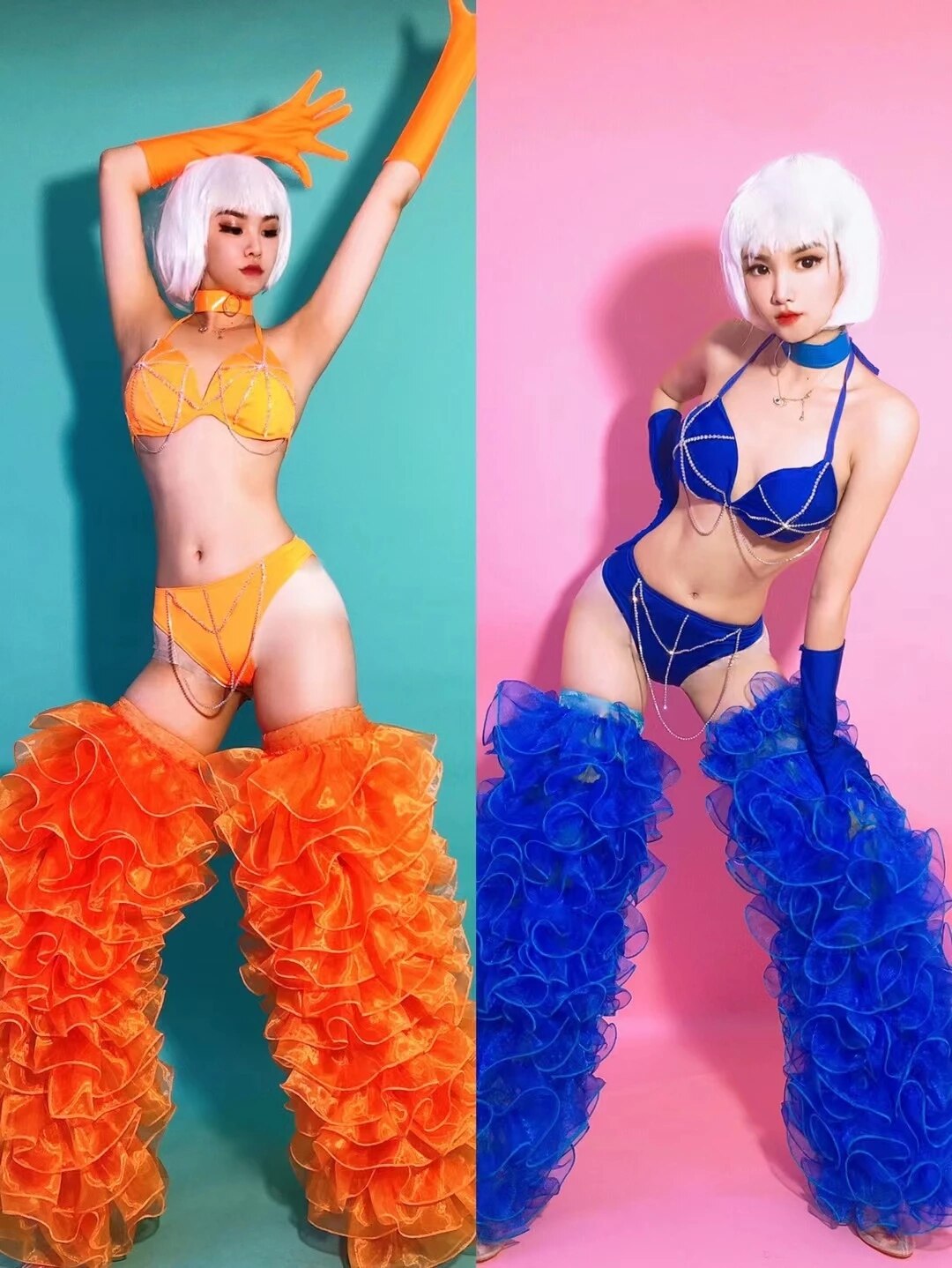 Rhinestone Blue Drag Queen Costume