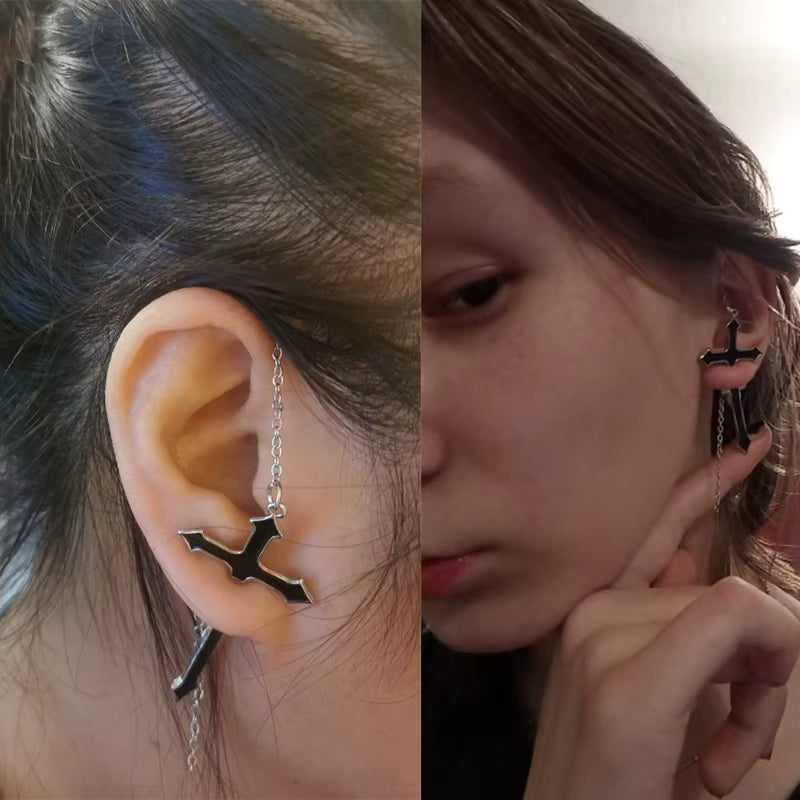 Cross Gothic Punk Earrings
