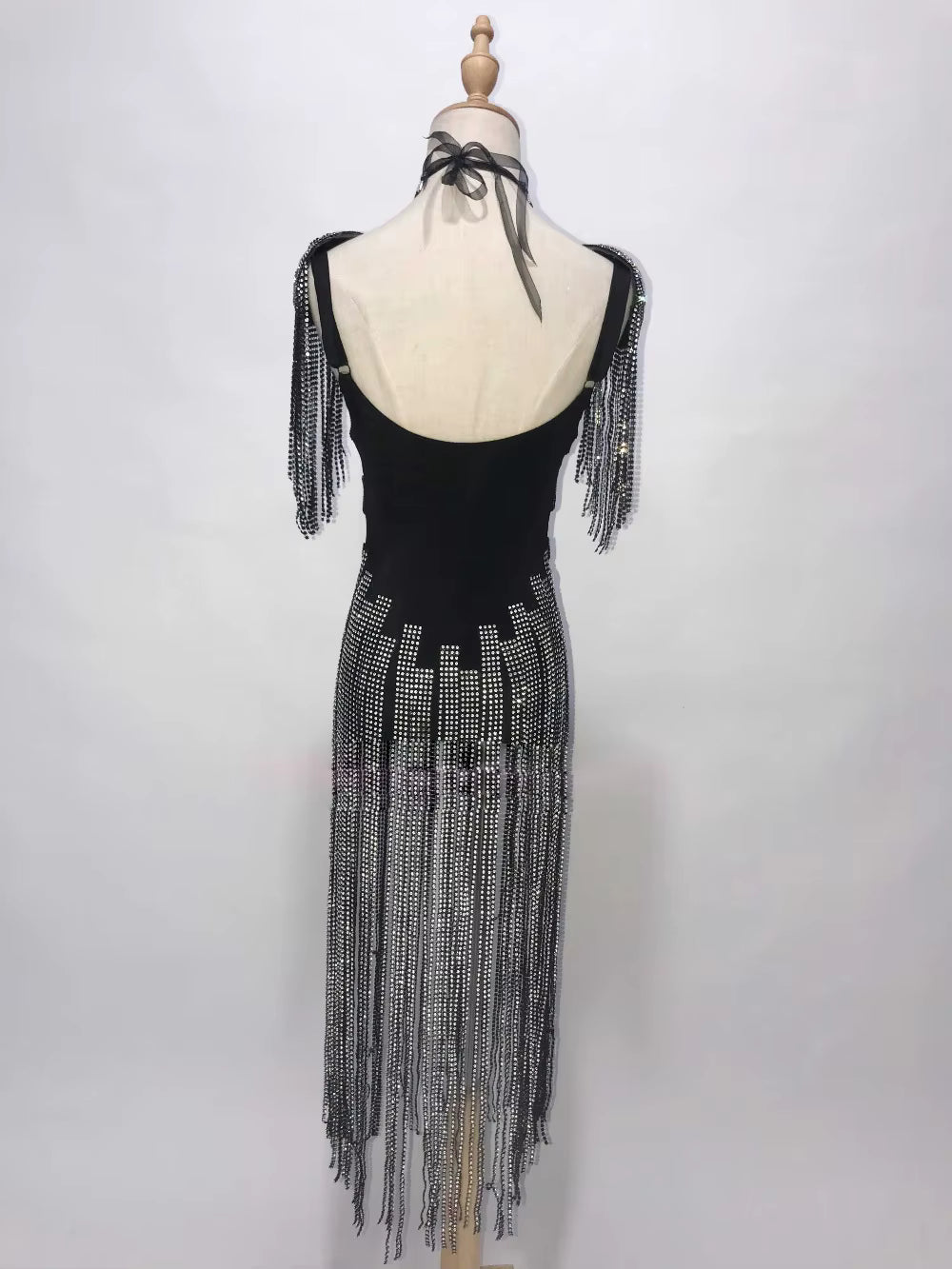 Black Cowgirl Fringe Sequince Costume
