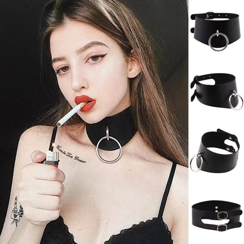 Spiked Gothic BDSM O Ring Choker