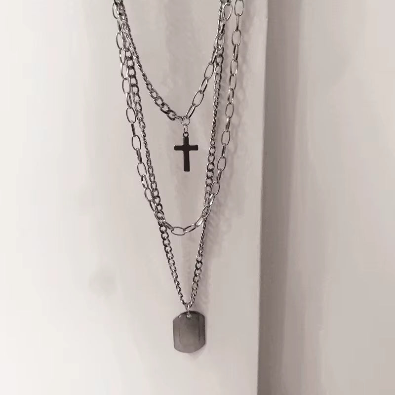 Cross 3Pcs Layer Necklace