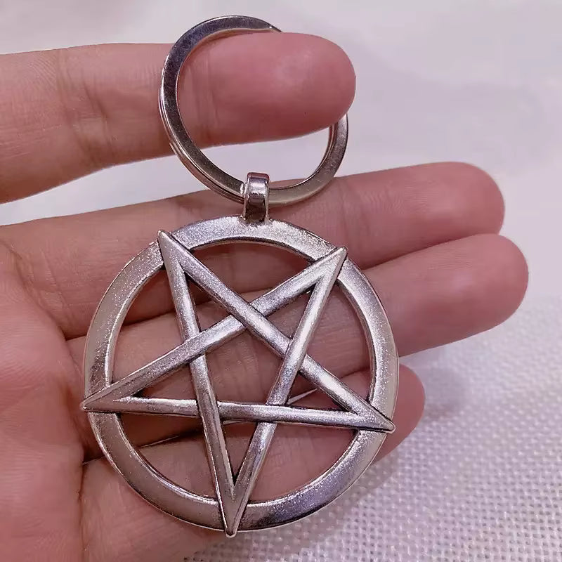 Pentagon Star Astrology KeyChain