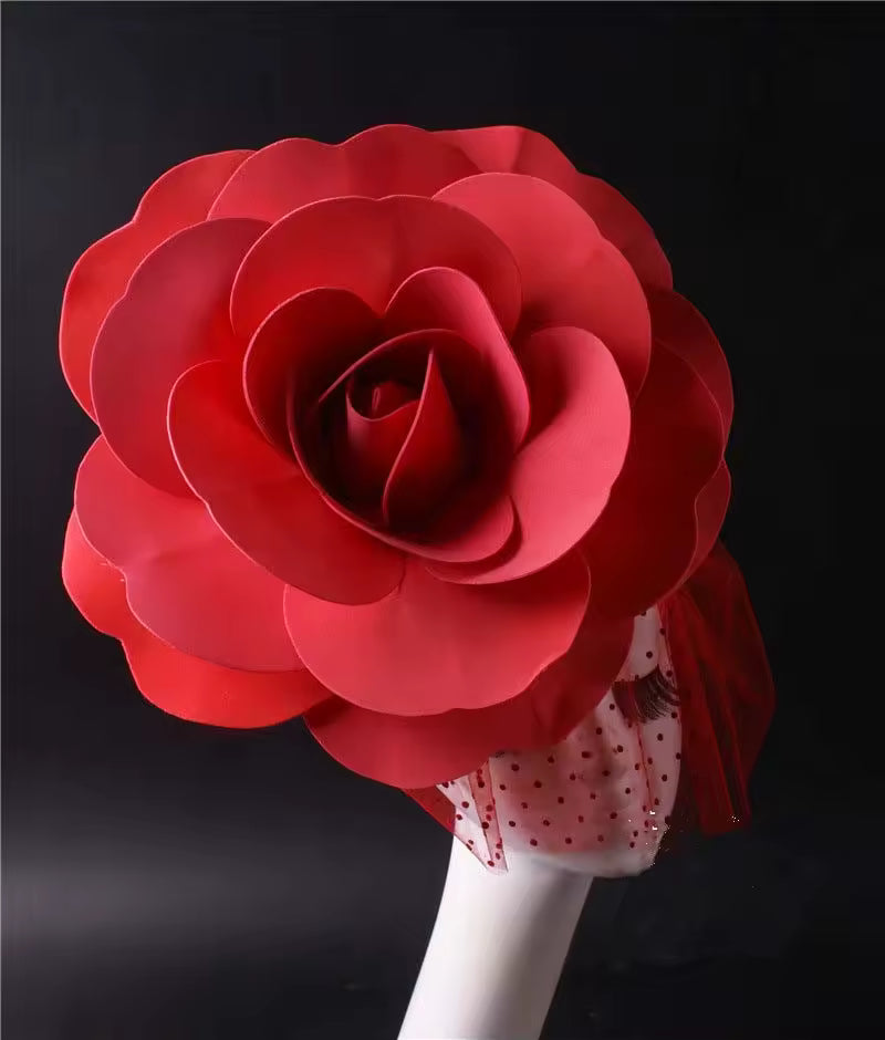 Drag Queen  Flower Hat With Veil