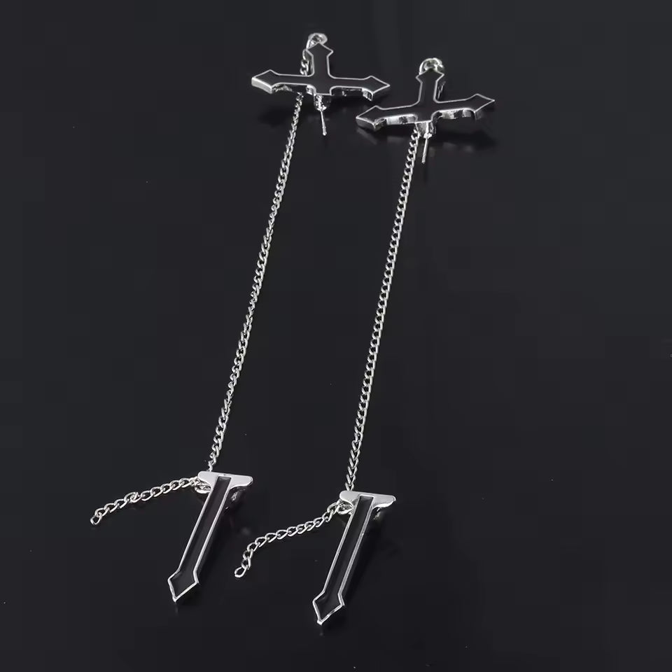 Cross Gothic Punk Earrings