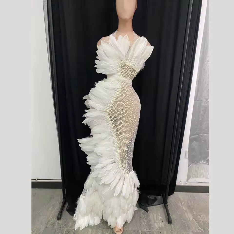 Black Feather Dress