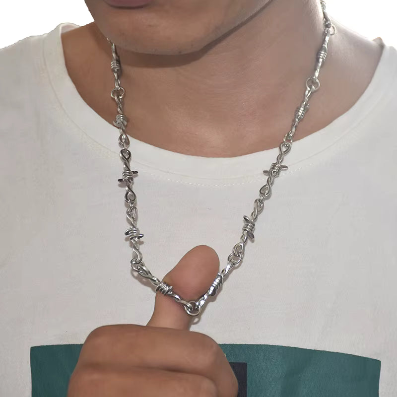Barbed Wire Chain Necklace