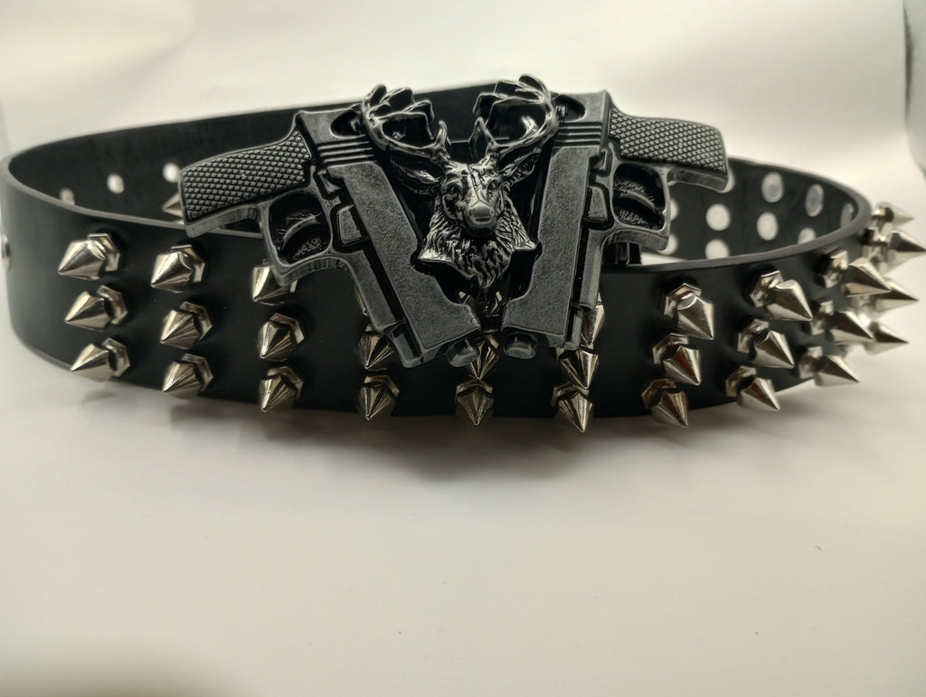 Gun Bullet Tree Spiked Belt