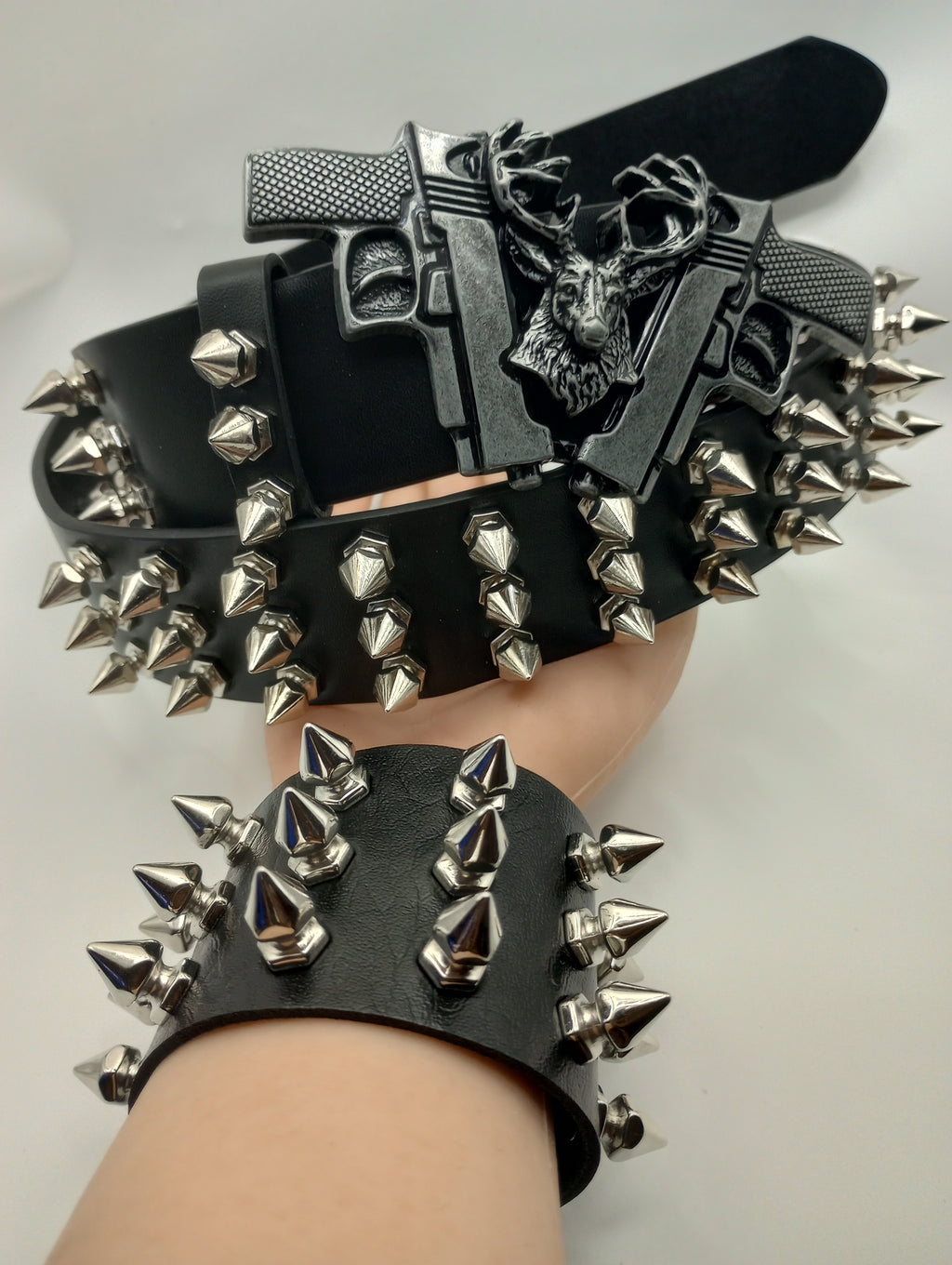 Gun Bullet Tree Spiked Belt