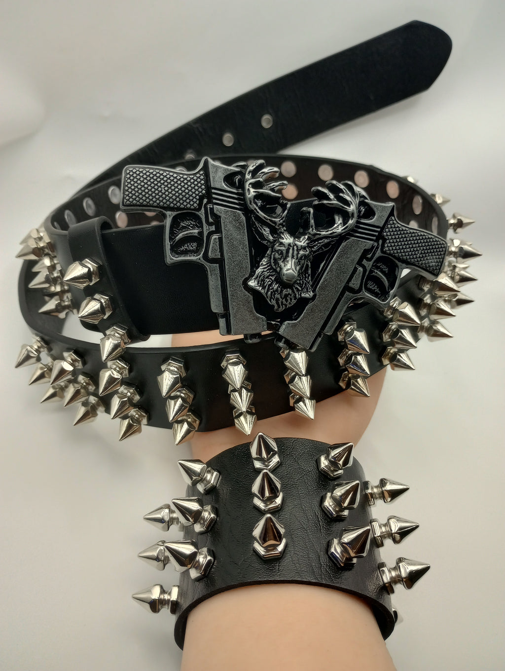 Gun Bullet Tree Spiked Belt