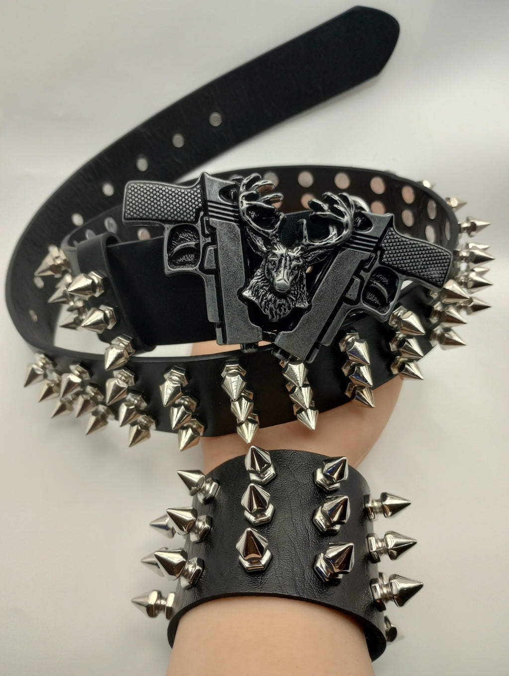 Gun Bullet Tree Spiked Belt