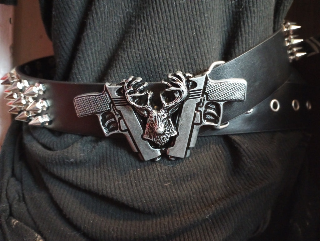 Gun Bullet Tree Spiked Belt
