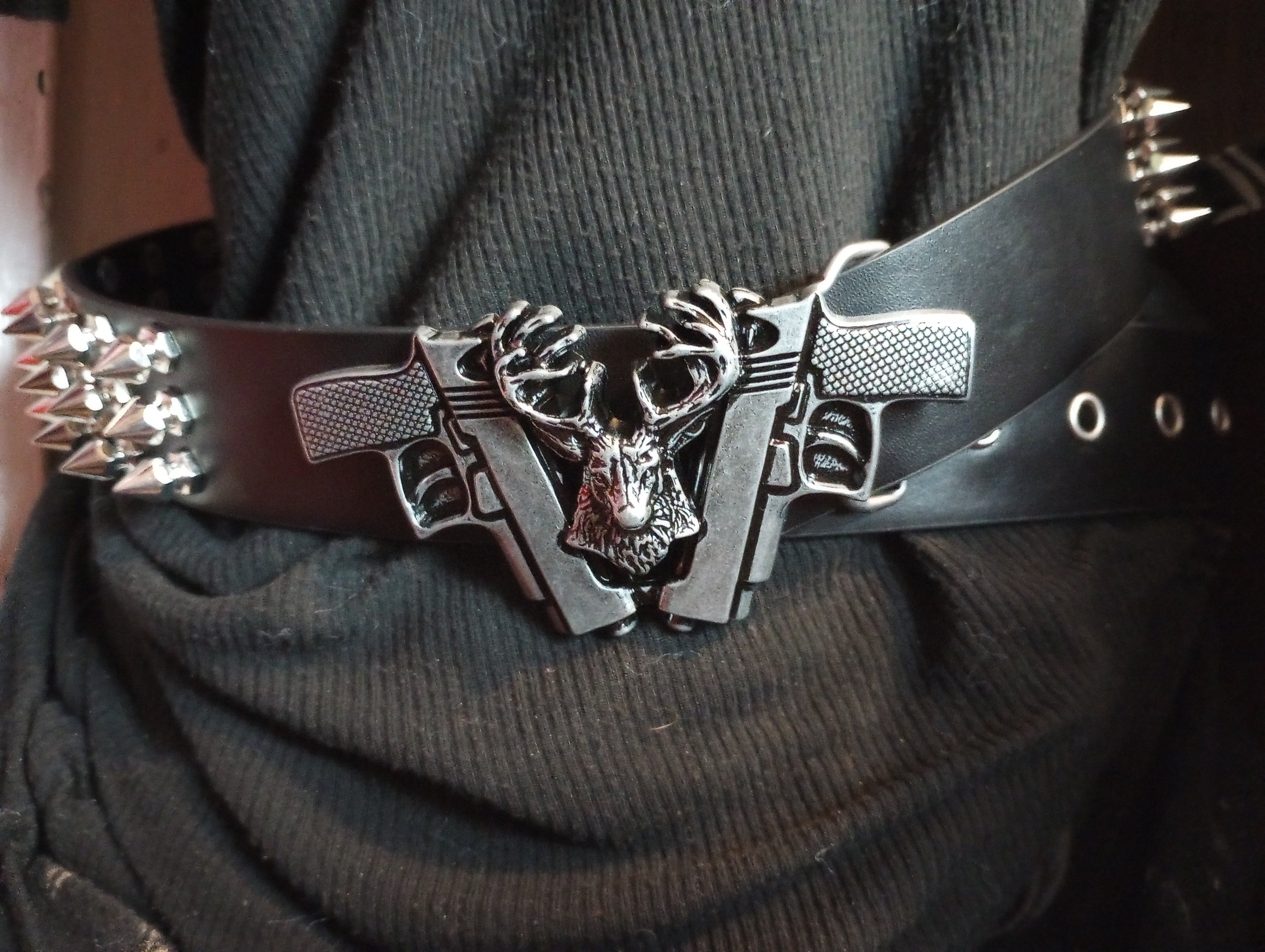 Gun Bullet Tree Spiked Belt