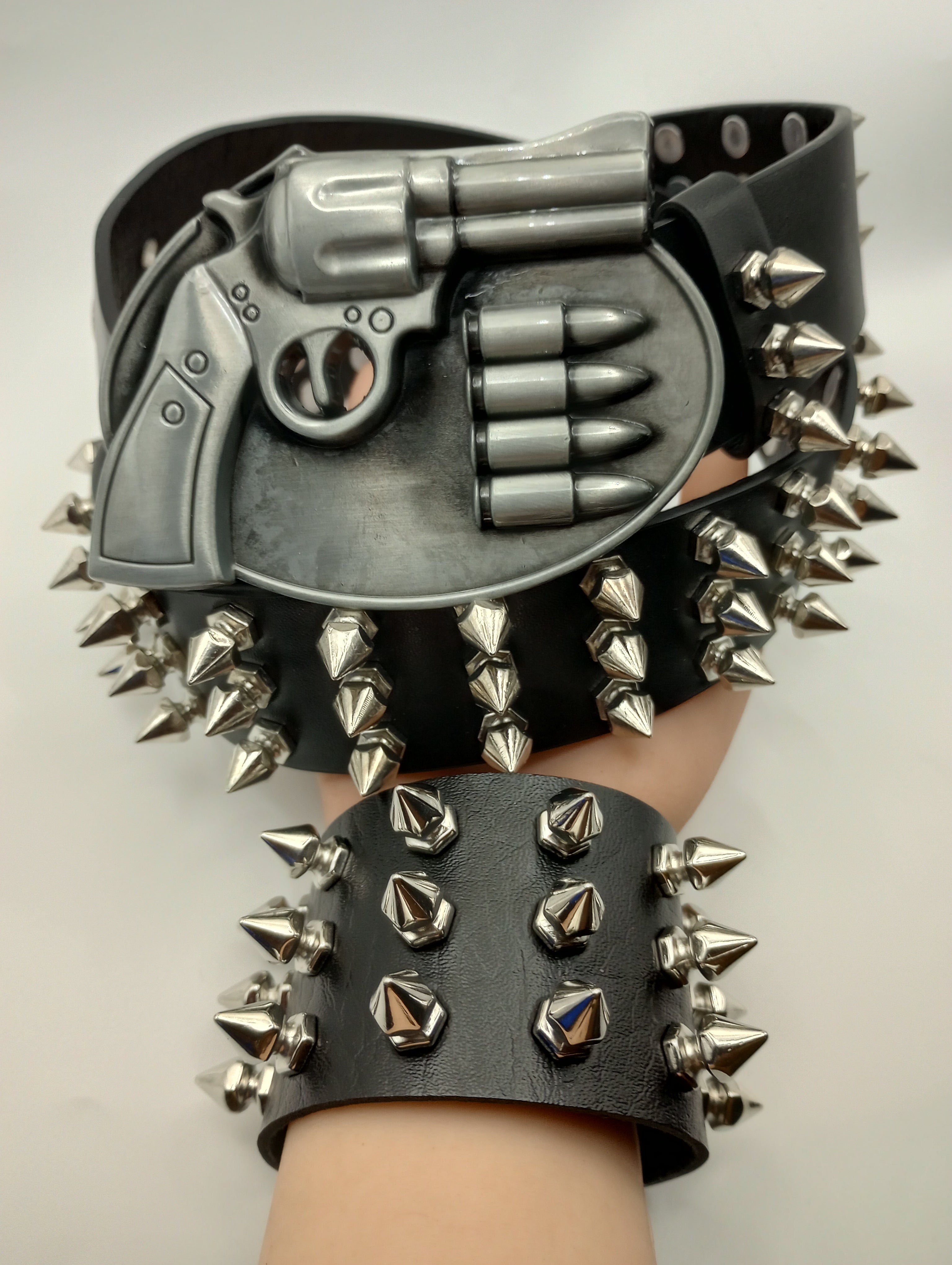 Gun Bullet Tree Spiked Belt