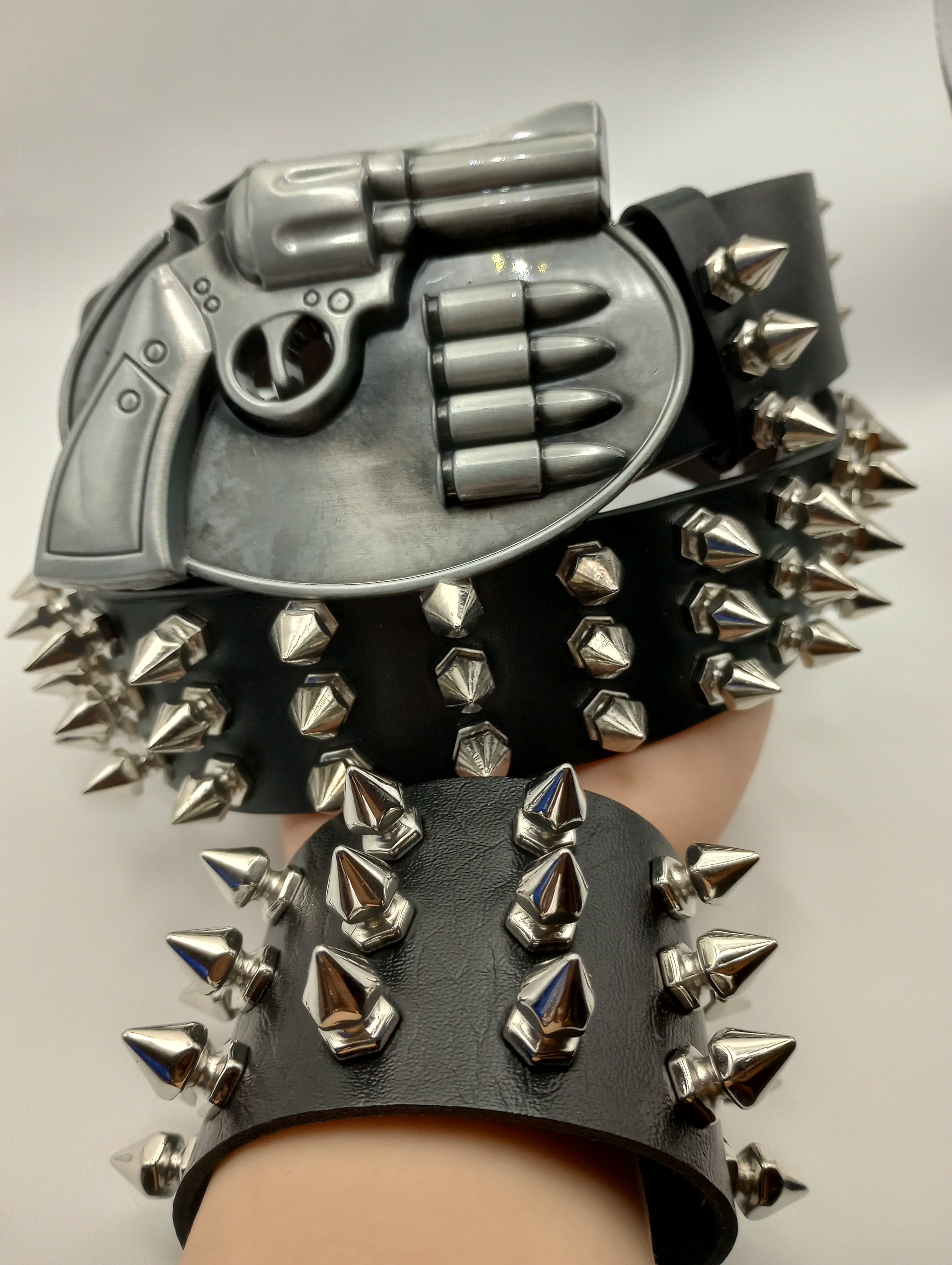 Gun Bullet Tree Spiked Belt