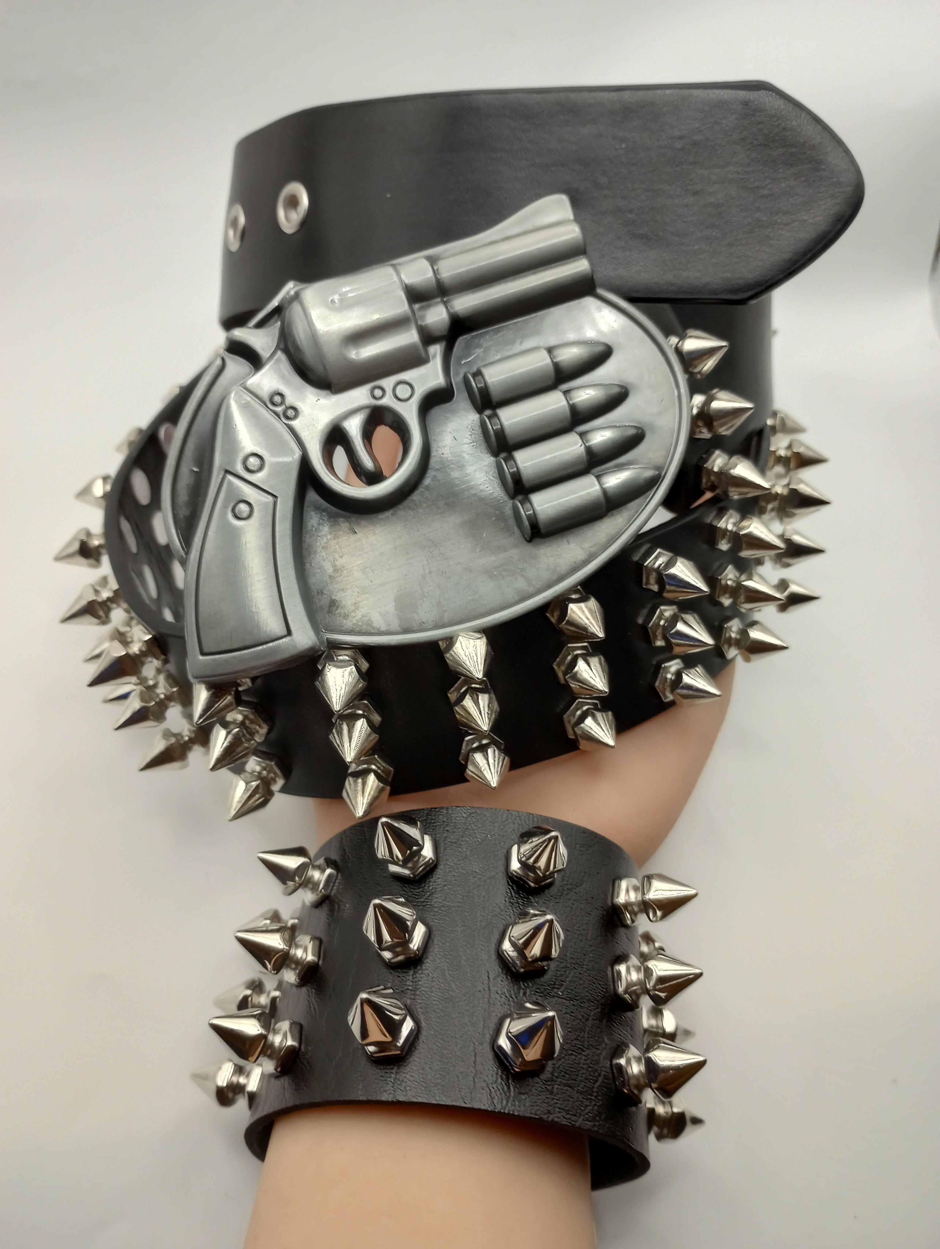 Gun Bullet Tree Spiked Belt