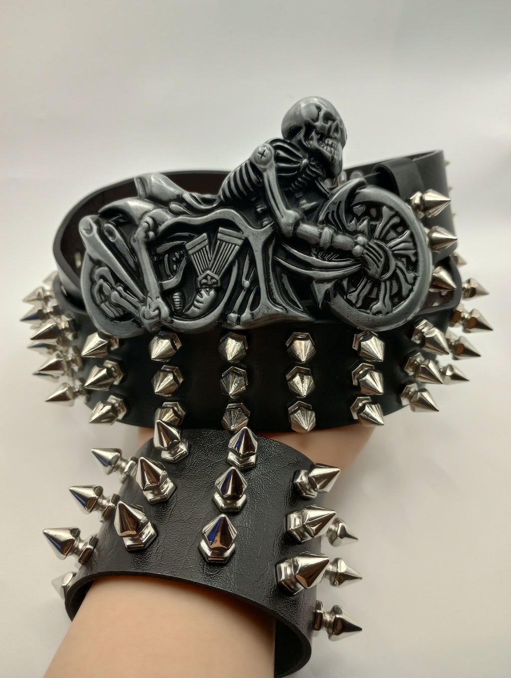 Skeleton Rider Spiked Belt