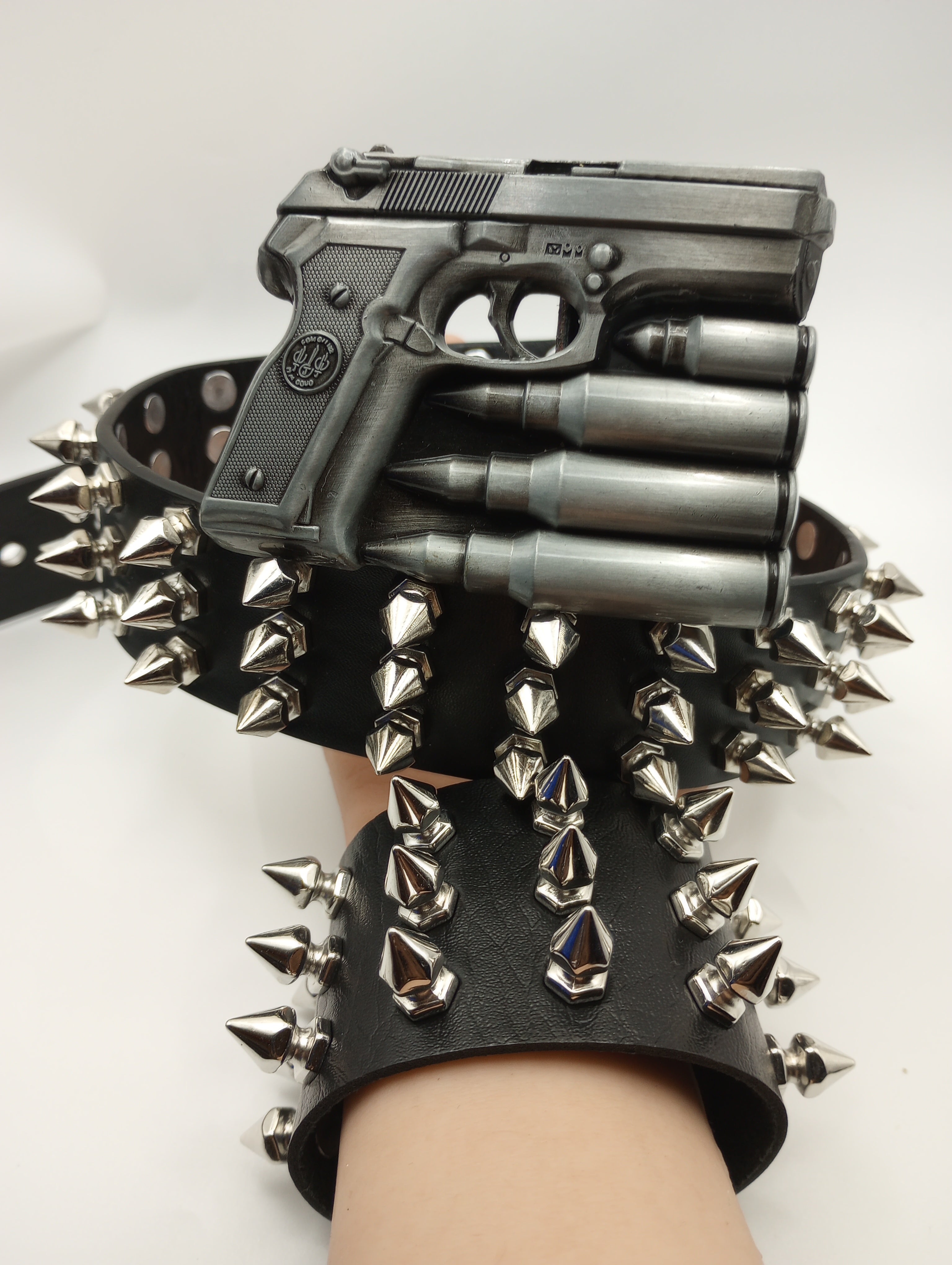 Gun Bullet Tree Spiked Belt