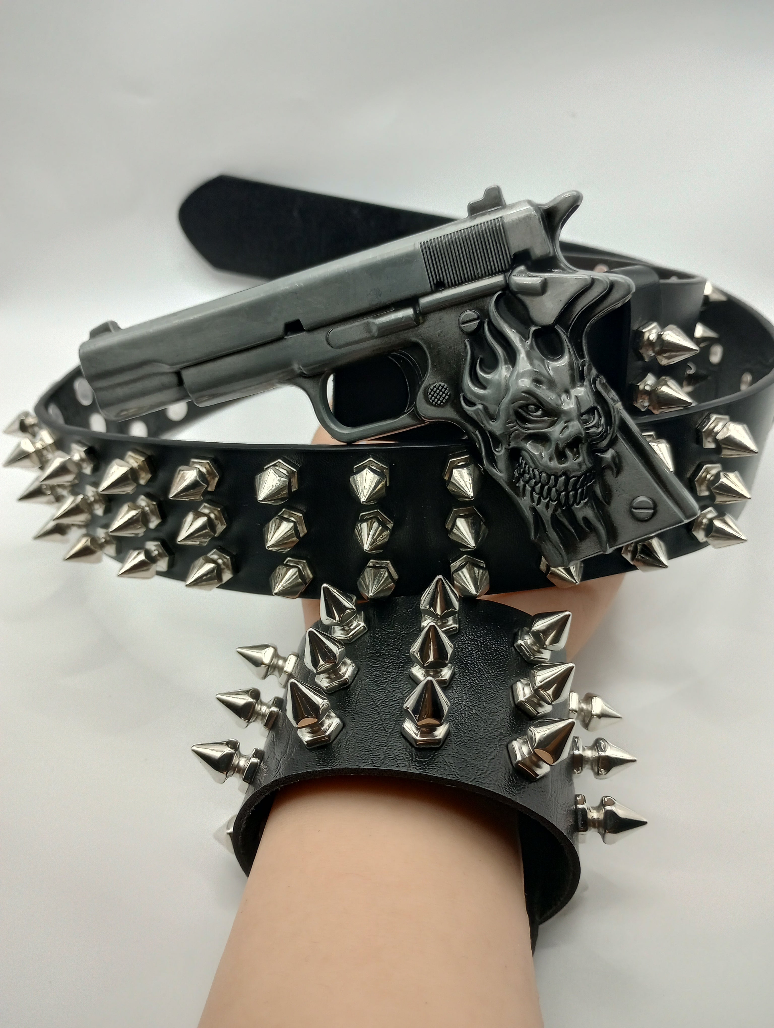 Gun Bullet Tree Spiked Belt