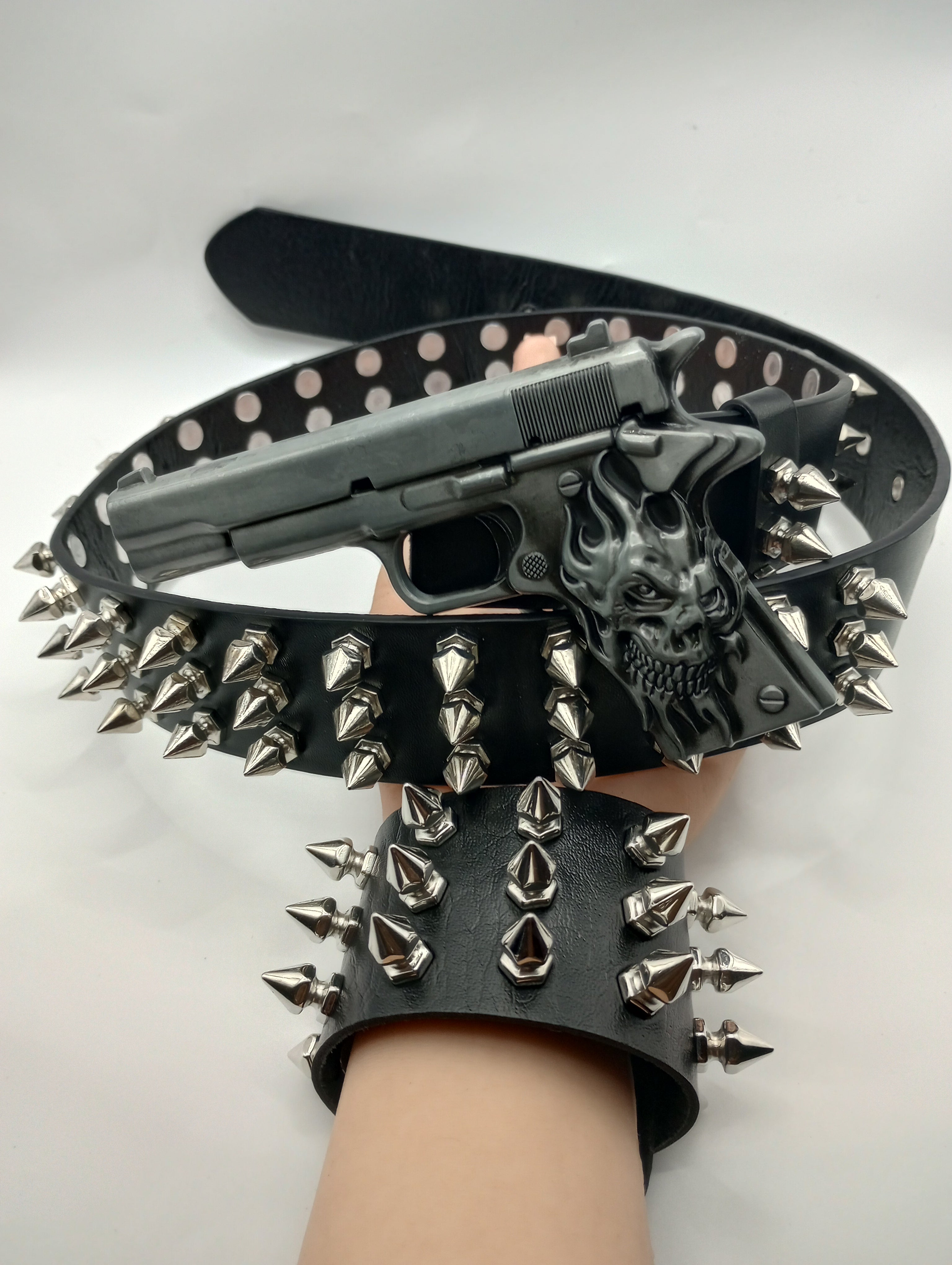 Gun Bullet Tree Spiked Belt