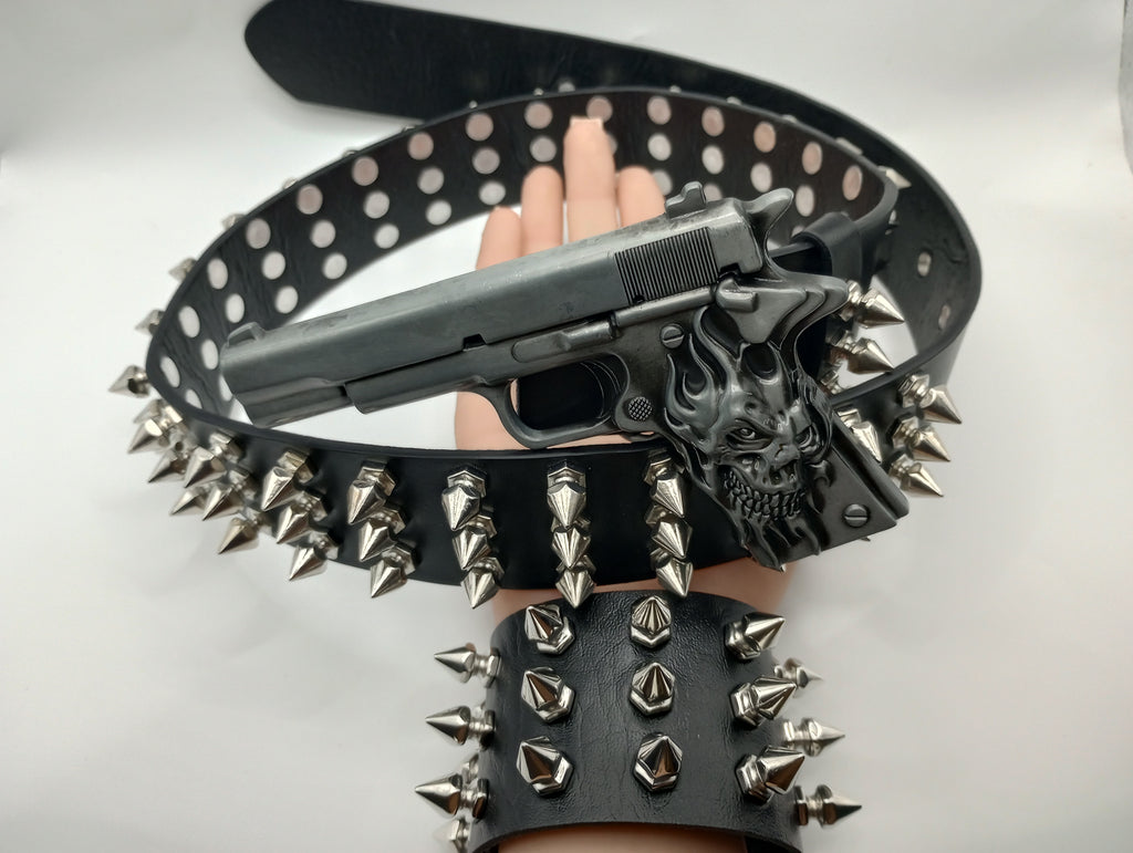 Gun Bullet Tree Spiked Belt