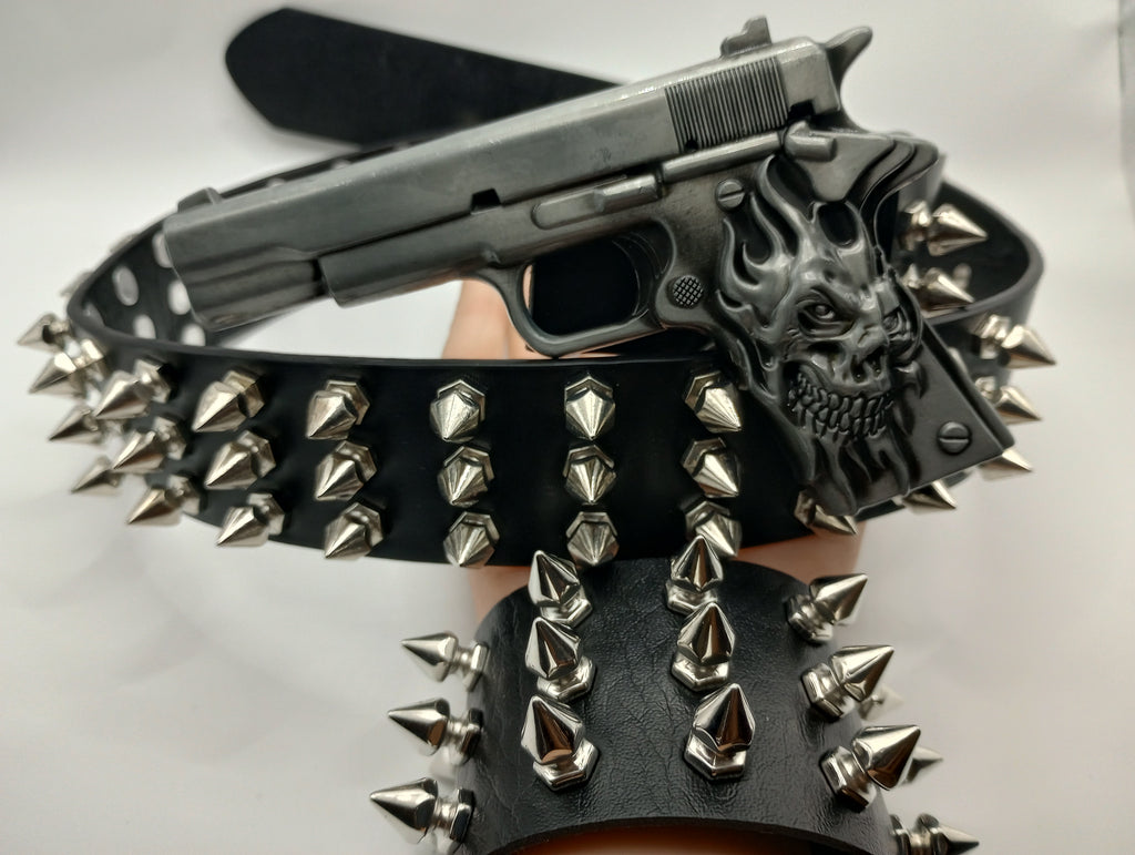 Gun Bullet Tree Spiked Belt