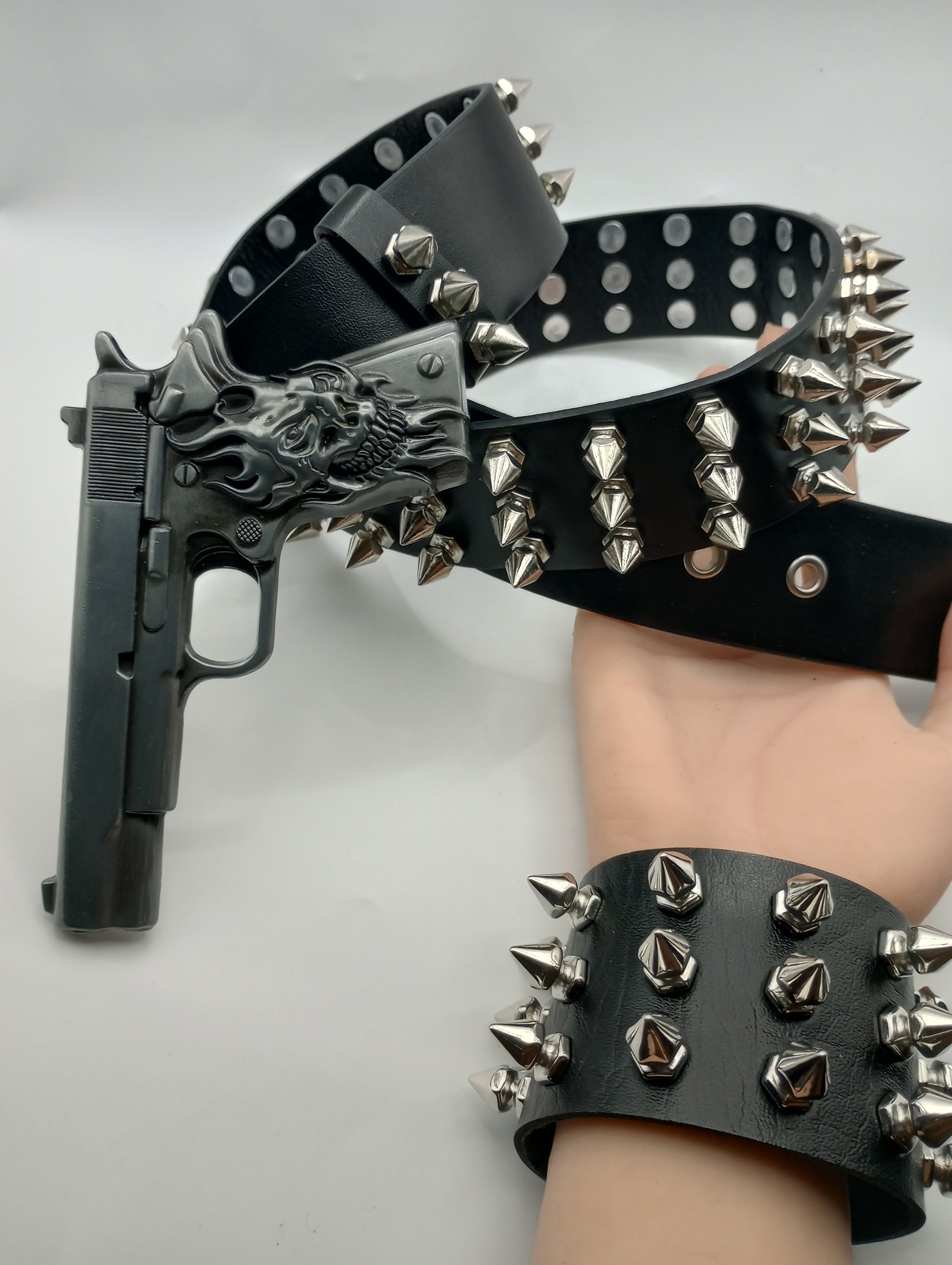 Gun Bullet Tree Spiked Belt